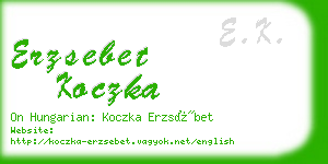 erzsebet koczka business card